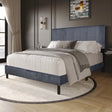 Helen Gray Cord Fabric Platform Full Bed front view