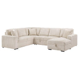 Devonshire Sleeper Sectional Sofa storage chaise camel angled view