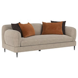 Jade Chenille Upholstered Track Arm Sofa Latte main view