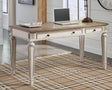 Realyn two-tone home office desk front view