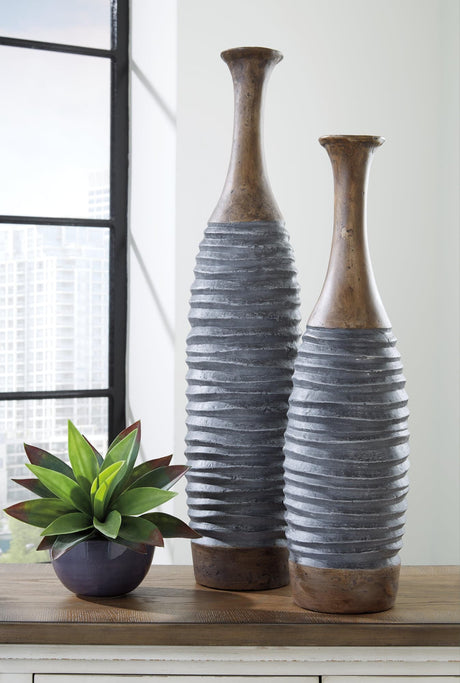 Blayze large vase in antique gray, front view