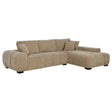 Octavia Upholstered camel fabric sectional chaise sofa main view