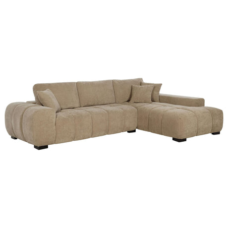 Octavia Upholstered camel fabric sectional chaise sofa main view