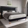 Harry Black Upholstered Platform Full Bed front view