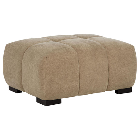Octavia Upholstered Rectangular Ottoman Camel angled view