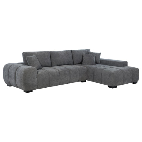 Octavia Upholstered Sectional Chaise Sofa charcoal grey main view