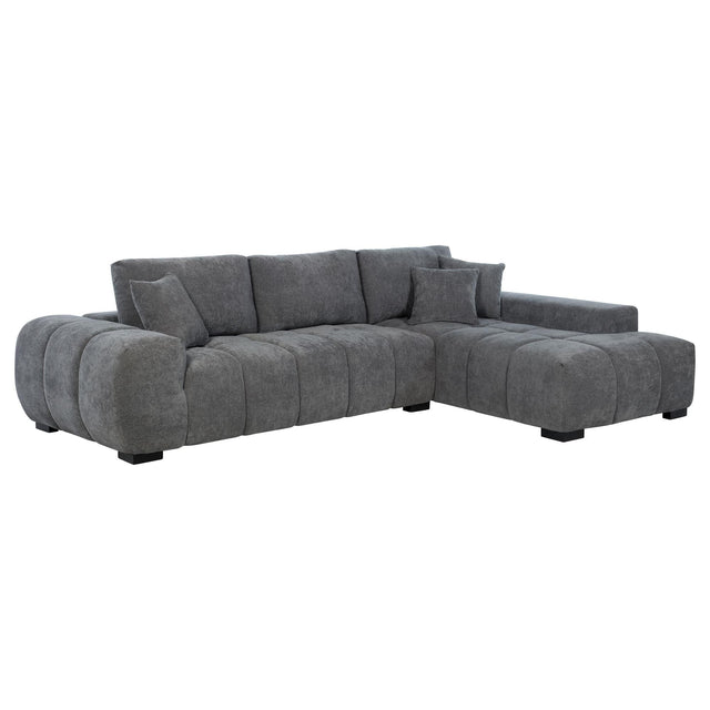 Octavia Upholstered Sectional Chaise Sofa charcoal grey main view