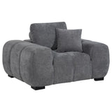Octavia Upholstered Track Arm Accent Chair front view charcoal grey