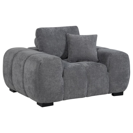 Octavia Upholstered Track Arm Accent Chair front view charcoal grey