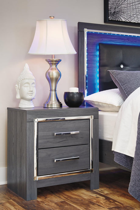 Lodanna Gray Nightstand front view with drawers closed