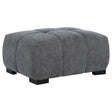 Octavia Upholstered Rectangular Ottoman charcoal grey fabric top view
