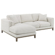 Geneva Boucle Upholstered Sectional Chaise Sofa sand main angled view