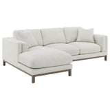 Geneva Boucle Upholstered Sectional Chaise Sofa sand main angled view