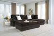 Kama Espresso Sectional sofa frontal view in espresso finish