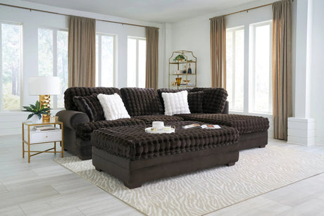 Kama Espresso Sectional sofa frontal view in espresso finish