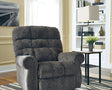 Shianne Black Floor Lamp front view with white fabric shade