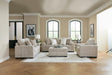 Juan Taupe fabric sofa and loveseat set main view
