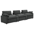 Collins 5-piece power reclining home theater seating front angle