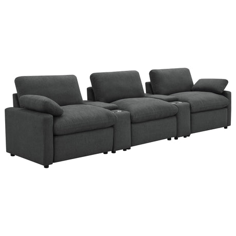 Collins 5-piece power reclining home theater seating front angle