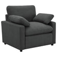 Collins Dark Grey Upholstered Power Recliner Chair, front view