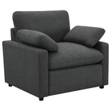 Collins Dark Grey Upholstered Power Recliner Chair, front view