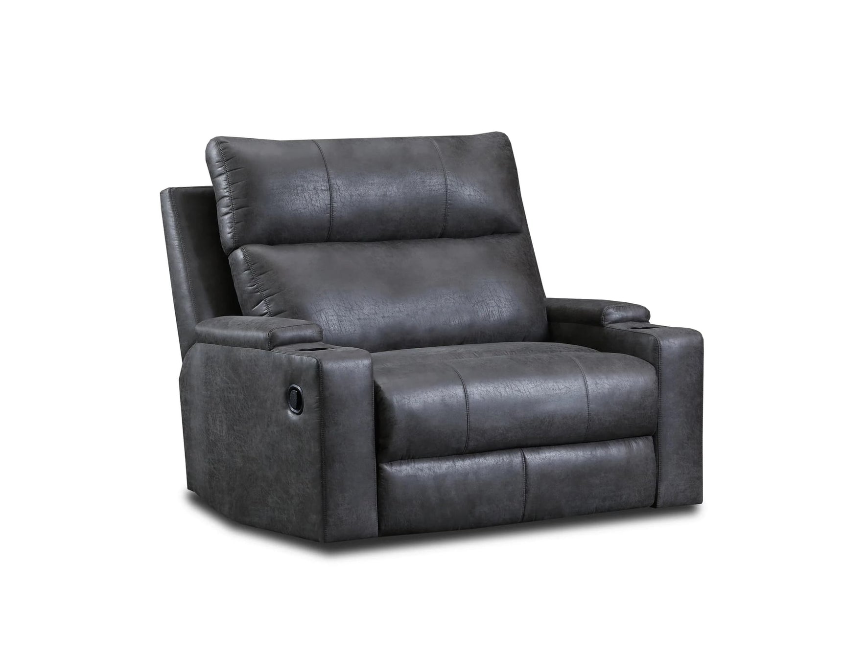 Donna Oversized Gray Polyester Recliner front view