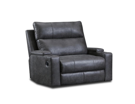 Donna Oversized Gray Polyester Recliner front view