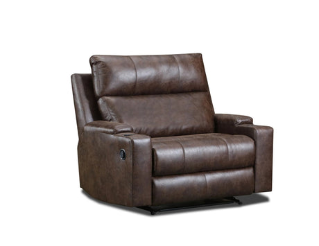 Donna Oversized Recliner in espresso polyester, front angle