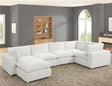 Main view of Xlcloud Beige 5-piece sectional sofa with ottoman