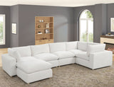Main view of Xlcloud Beige 5-piece sectional sofa with ottoman