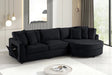 Elva Black Sectional sofa main front view