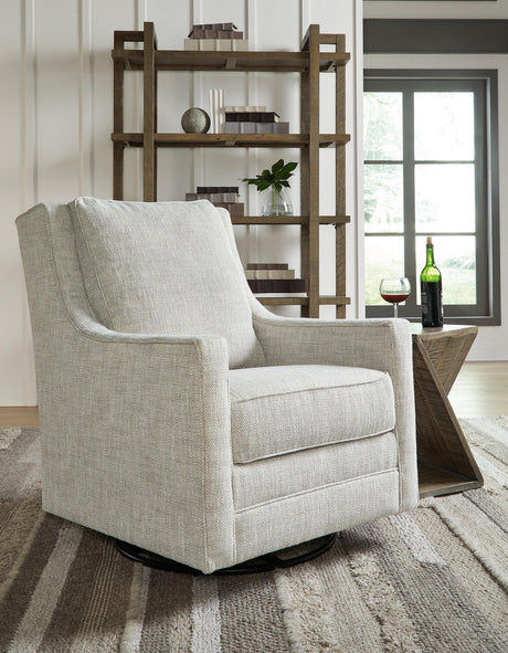 Kambria Fog Swivel Glider Accent Chair angled view