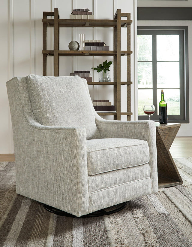 Kambria Fog Swivel Glider Accent Chair angled view
