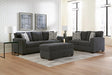 Junior Charcoal 2-Piece Living Room Set sofa and loveseat in charcoal, front angle