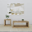 Benton 2-piece solid mango wood coffee table with natural finish, front angle