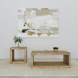 Benton 2-piece solid mango wood coffee table with natural finish, front angle
