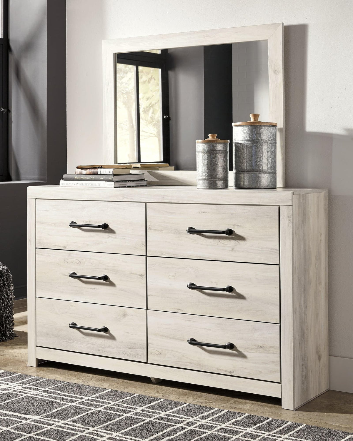 Cambeck Whitewash Dresser and Mirror front view