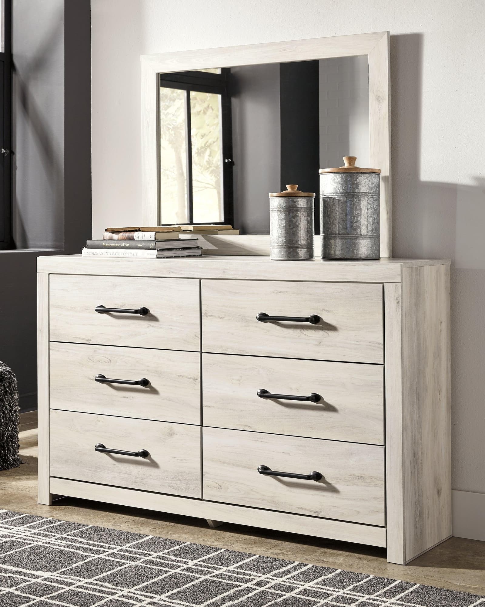 Cambeck Whitewash Dresser and Mirror front view