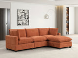 Cloud Orange Modular Fabric Sectional Sofa main view front angle