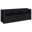 Rutland 59-inch black 3-drawer TV stand front view