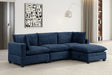 Cloud Navy Modular Fabric Sectional Sofa front view