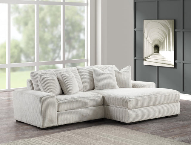 Sunday Beige 3-piece sectional sofa front angle