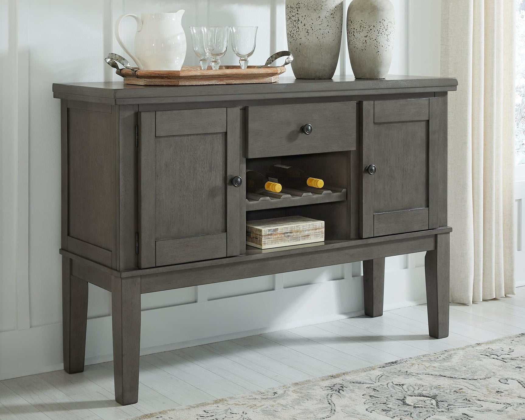 Hallanden Gray Dining Server front view