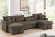 July Mocha Double Storage Chaise Sectional front view