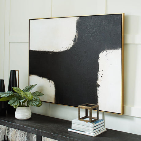 Reighlea Wall Art front view showing abstract black and white design