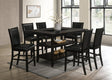 Condor Black Faux Leather Counter Height Dining Set with table and six chairs