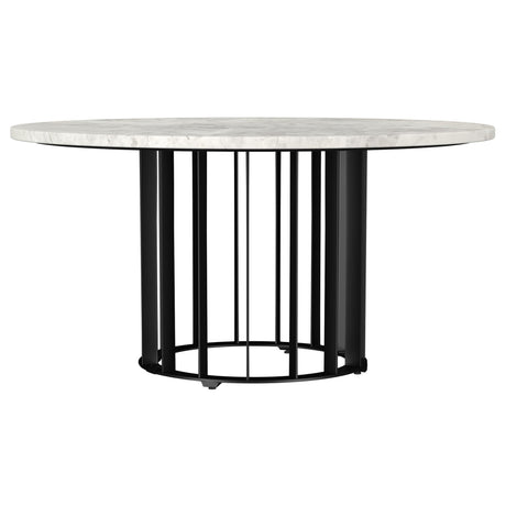 Haven Round Coffee Table showing top view of white marble surface