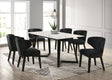 Hamilton Black Dining Table with Ceramic Top angled view