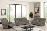 Martina Brown Fabric 3-Piece Reclining Set front view