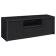 Winfield 60-inch black 2-door TV stand front view